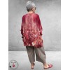 Frenzi Shirt Oversized Kunstzinnige Bloemenprint rood