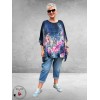 Frenzi Shirt Oversized Kunstzinnige Bloemenprint blauw