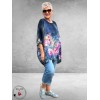 Frenzi Shirt Oversized Kunstzinnige Bloemenprint blauw