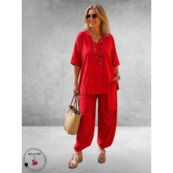 Frenzi Tweedelige Broekpak Rood