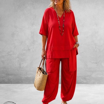 Frenzi Tweedelige Broekpak Rood