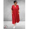 FRENZI Jurk Lang Rood Dots