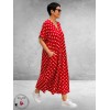 FRENZI Jurk Lang Rood Dots