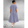 FRENZI Jurk Lang Blauw/Wit