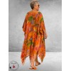 Frenzi Jurk/Kaftan Oranje Multi Flowers
