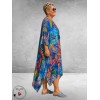 Frenzi Jurk/Kaftan Blauw Multi Flowers