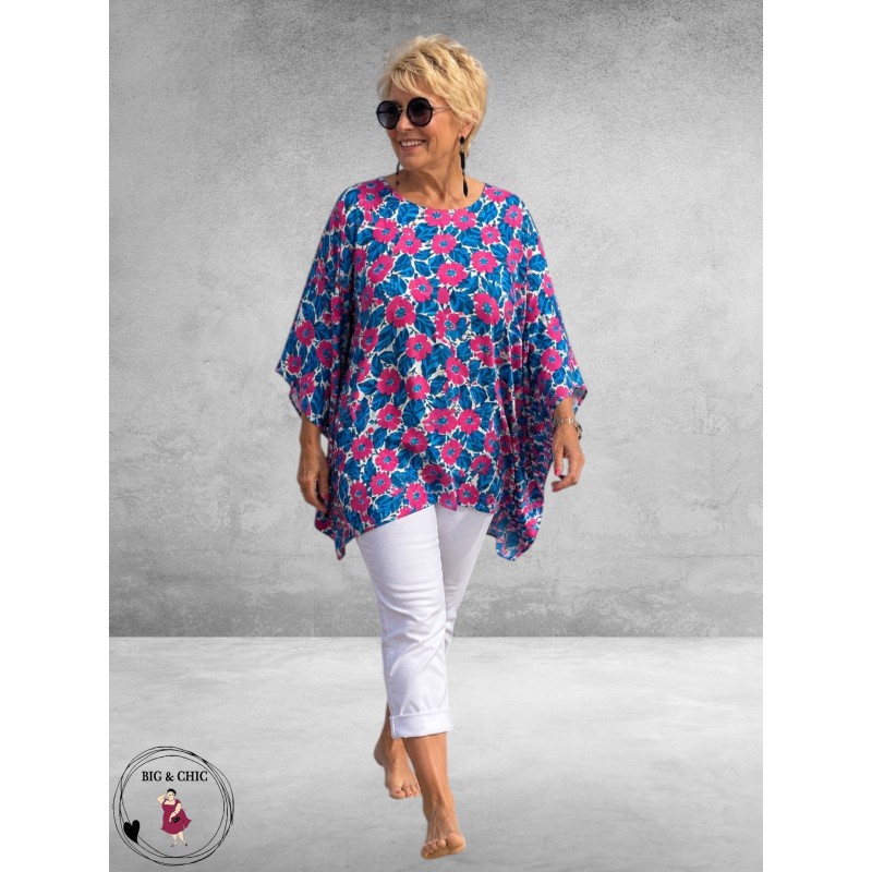 Frenzi Tuniek Oversized Flowers Pink/Blauw