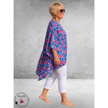 Frenzi Tuniek Oversized Flowers Pink/Blauw
