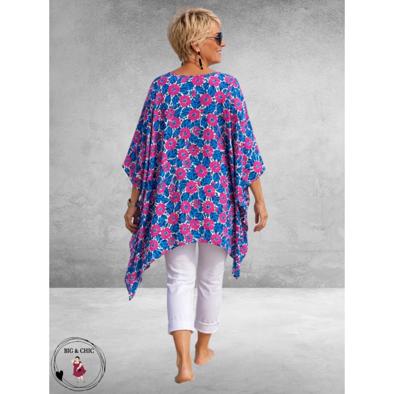Frenzi Tuniek Oversized Flowers Pink/Blauw