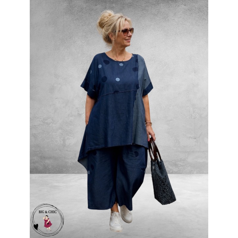 Frenzi Shirt A-lijn Jeans Met Dots