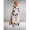 Frenzi Tweedeelige Pak Wit/Zwart Polkadots