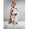 Frenzi Tweedeelige Pak Wit/Zwart Polkadots