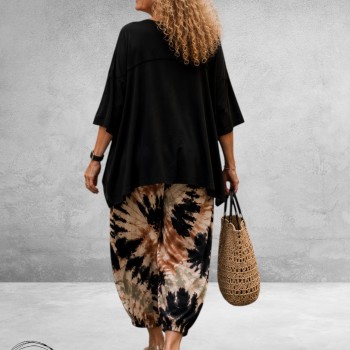 Frenzi Ballonbroek Tie-Dye Bruin-Zwart