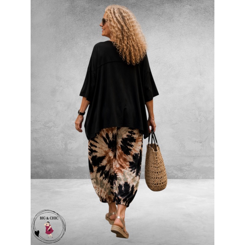 Frenzi Ballonbroek Tie-Dye Bruin-Zwart
