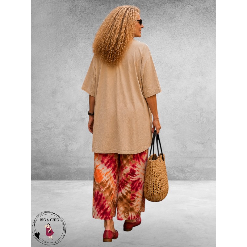 Frenzi Ballonbroek Tie-Dye Rose-Orange-Zand