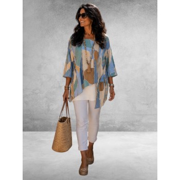 Frenzi Shirt  Katoen Artistiek Print