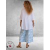 Frenzi Broek Culotte Lichtblauw/Wit