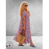 FRENZI Jurk Lang Bleu/Roze