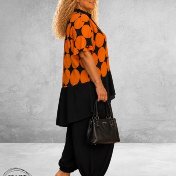 Frenzi Blouse/Tuniek Strippenprint Oranje