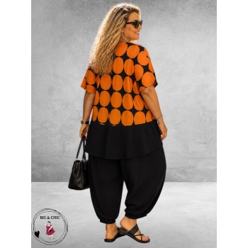 Frenzi Blouse/Tuniek Strippenprint Oranje