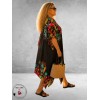 Frenzi Jurk/Kaftan Zwart Multi Flowers