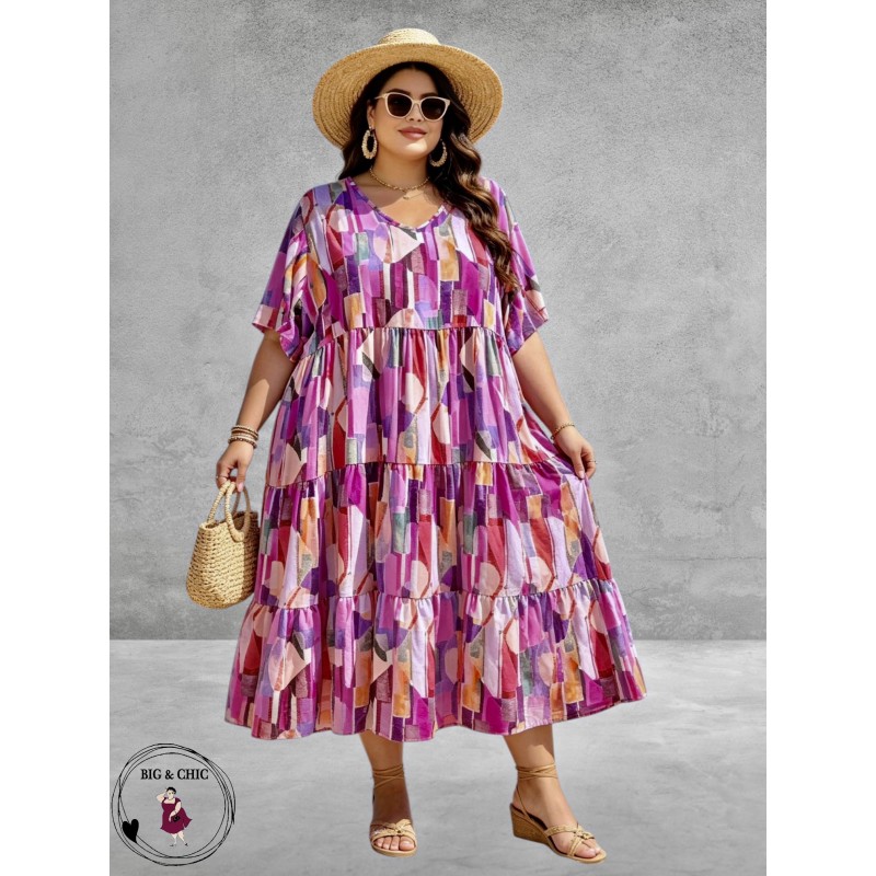 Frenzi Jurk Lang Roze-Lila