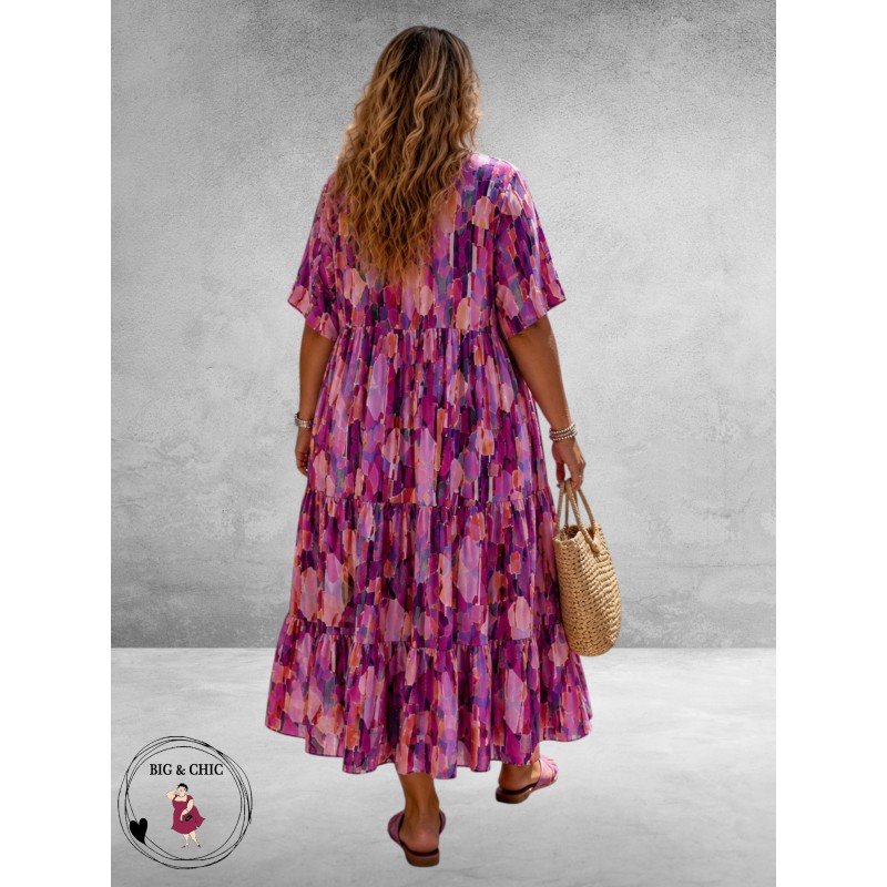 Frenzi Jurk Lang Roze-Lila