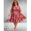 Frenzi Ibiza Jurk Roze/Multi Flowers