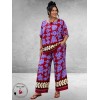 Frenzi Broekpak Bladprint Rood/Lila 