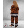 Frenzi Broekpak Bladprint Roest/Blauw