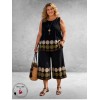 Frenzi 2-Delige Broek-Top-Set Blauw/Bruin