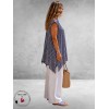 Frenzi Top Streppen Jeansblauw-Wit