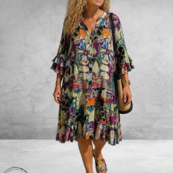 Frenzi Ibiza Jurk Toscane/Flowers