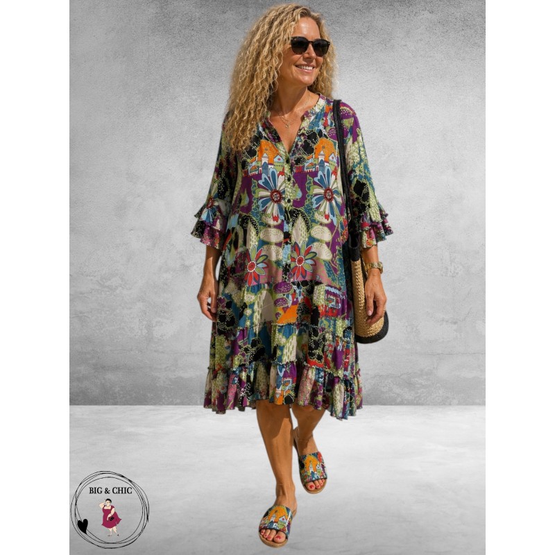 Frenzi Ibiza Jurk Toscane/Flowers