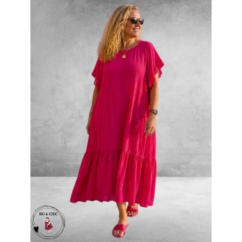 Frenzi Jurk Maxi Volantmouw Rood