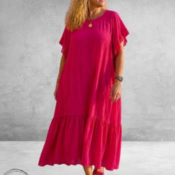 Frenzi Jurk Maxi Volantmouw Rood