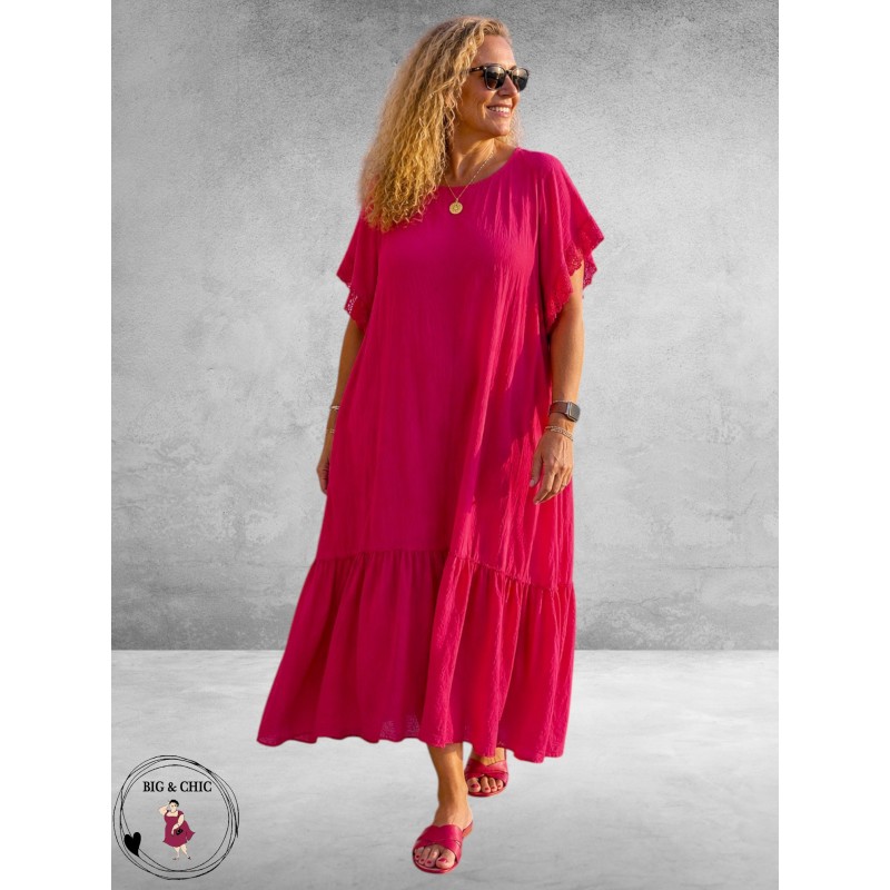 Frenzi Jurk Maxi Volantmouw Rood