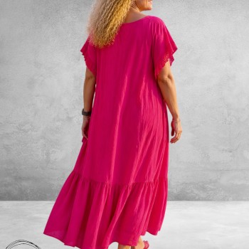 Frenzi Jurk Maxi Volantmouw Rood