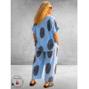 Frenzi Tweedelige Linnen Pak Lichtblauw Dots