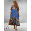 Frenzi Jurk Maxi Blauw/Bloemenprint