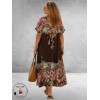 Frenzi Jurk Maxi Bruin/Bloemenprint