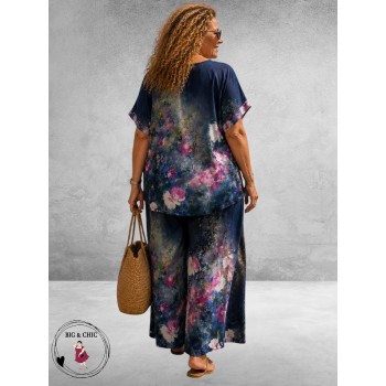 Frenzi Broekpak Flowers Blauw
