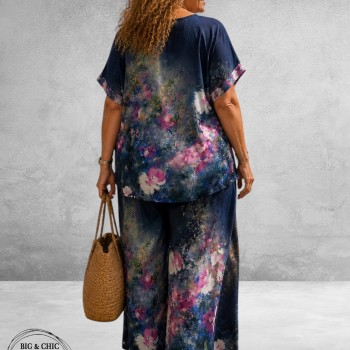 Frenzi Broekpak Flowers Blauw