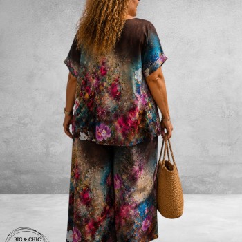 Frenzi Broekpak Flowers Bruin