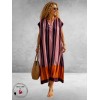 Frenzi Jurk Maxi Retro Vino/Roze/Oranje