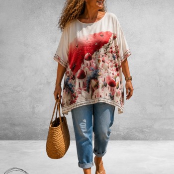 Frenzi Shirt Oversize Santorini Rood