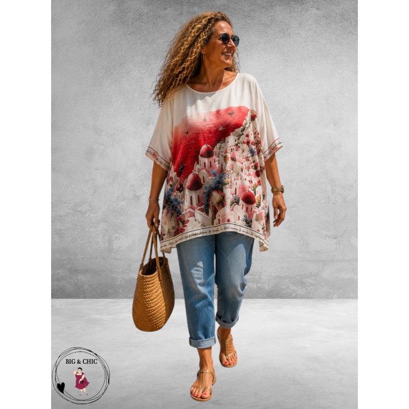 Frenzi Shirt Oversize Santorini Rood