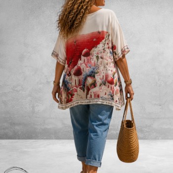 Frenzi Shirt Oversize Santorini Rood