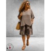 Frenzi Shirt Linnen Overslag Taupe