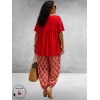 Frenzi Ballonbroek Rood/Wit Grafiek Print